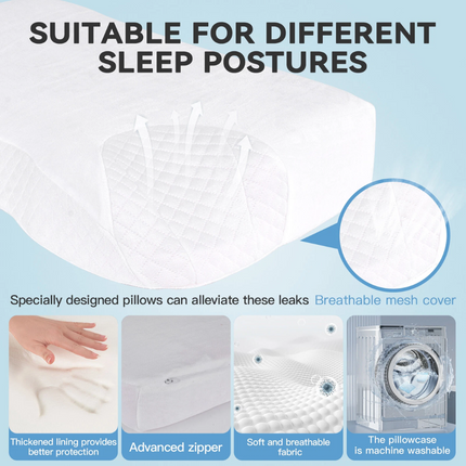CPAP Contour Sleep Therapy Memory Foam Pillow Side Sleepers Removable Cover