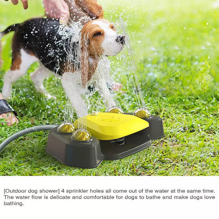 Interactive Dog Water Sprinkler Toy Outdoor Pet Drinking Fountain & Bath Shower Grey