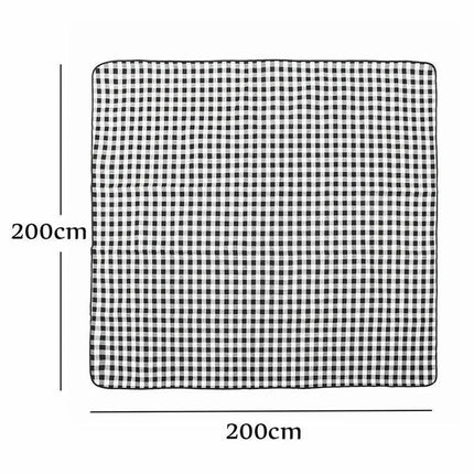 Large Picnic Blanket Premium Cashmere RED Rug Waterproof Mat Outdoor 200X200cm Black