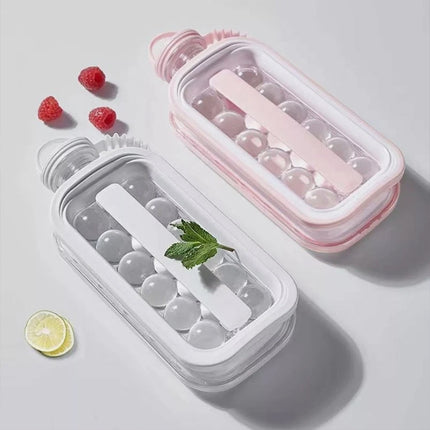 2 in 1 Portable Ice Jug ICE Ball Maker Mould POP Container Water Kettle Bottle White