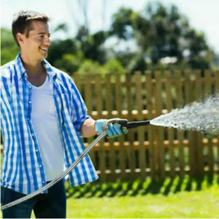 100FT Stainless Steel Water Hose Metal Home Garden Pipe with 2 Nozzle Connector