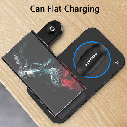 3 in 1 Fast Wireless Charger Vertical Station iPhone Apple Watch AirPods Black