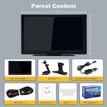 9" Touchscreen GPS Navigation Truck Navigator with Free Australia Map