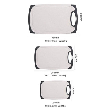 3PCS Cutting Board Set Chopping Serving Boards Kitchen Durable Eco Natural Wheat