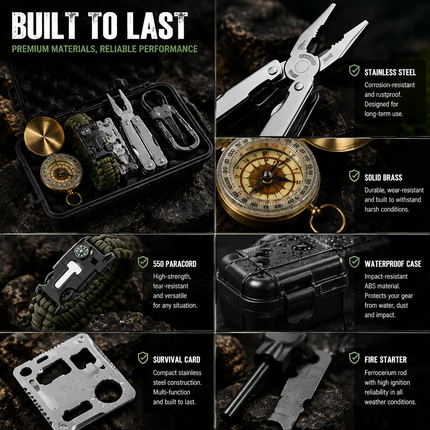 24 IN 1 Advent Calendar Outdoor Camping Gear Multi Tool Set Hiking Kit