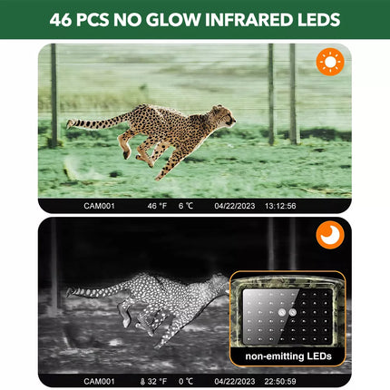 1080P Wireless WIFI Hunting Trail Camera 4K 60MP Motion Activated Camera IP66