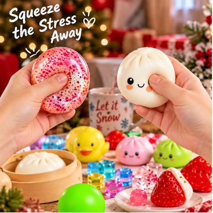 24PCS Christmas Bao Bun Squishy Advent Calendar Mystery Box Slow Rising Fidget Toy Gift Set