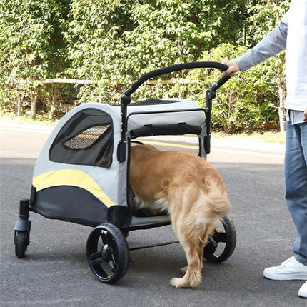 XXL Large Dog Stroller Outdoor Pet Jogger Stroller with Easily Walk in/Out Doors