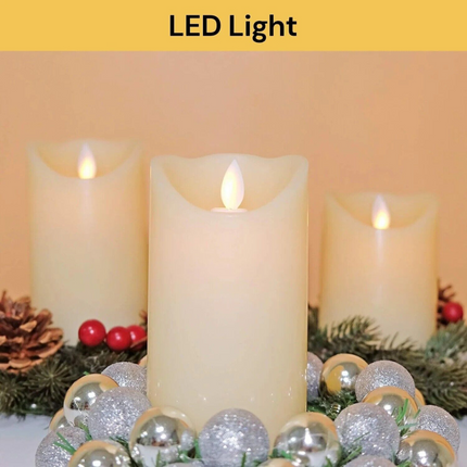 3Pcs Flameless LED Candles Battery Operated Flickering Flame Remote & Timer Gift