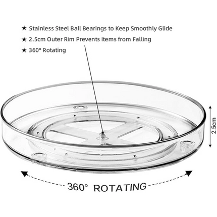 Round Rotating Kitchen Cupboard Spice Jars Dispenser Storage Tray Rack Organiser