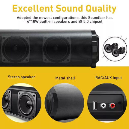 Bluetooth 5.0 Sound Bar TV Soundbar Wired Wireless Home Theater Surround Sound