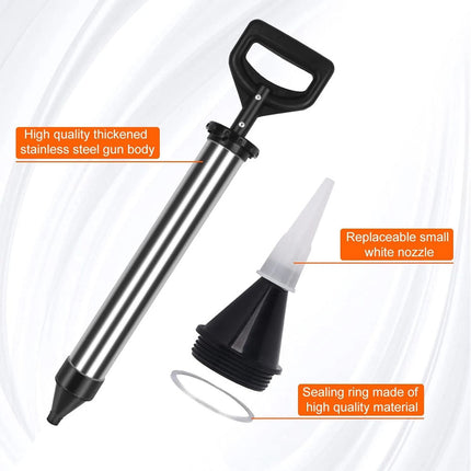Mortar Gun for Brick Pointing Grouting Cement Lime Applicator Tool + 6 Nozzles