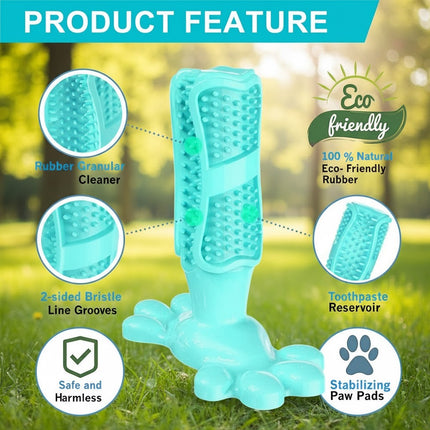 Teal L Size Dog Toothbrush Toy Clean Teeth Brushing Stick Mouth Chewing Dental Care Play Dog