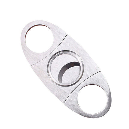 Double Blade Hiba Cigar Cutter Stainless Steel Knife Scissors Tobacco Trimmer