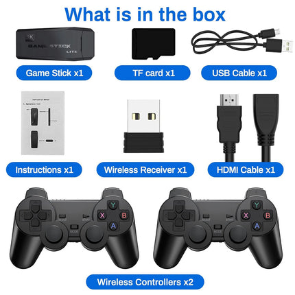 Retro Games Console 2.4G Wireless Video Game Stick 4K HDMI TV Gamepad