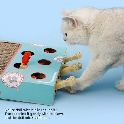 Cat Toy Whack-a-Mole Cat Scratching Board Corrugated Cardboard Scratching Pad