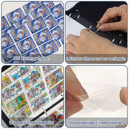 900 Pokemon Trading Card Binder Album Book Game Cards Collectors Holder Case