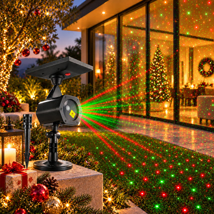 6 in 1 Solar Christmas Laser Projector Lights Outdoor Garden Yard Xmas Party Decor IP65