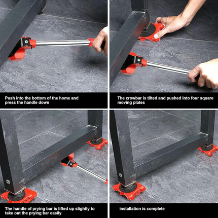 5x Furniture Lifter Moves Slider Roller Home Moving Wheels Mover Kit Lifting Kit