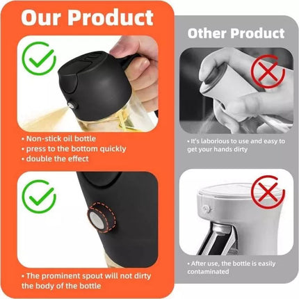 470ml Oil Sprayer & Dispenser – 2-in-1 Glass Bottle Cooking BBQ