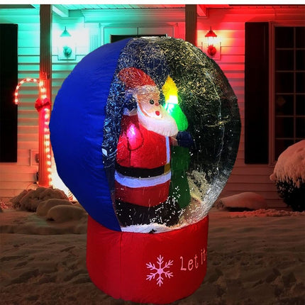 Inflatable Christmas Decoration Santa Claus and Christmas Crystal Snow Fountain
