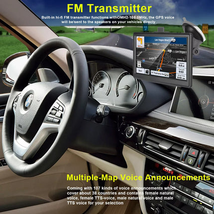 7Inch Portable Truck Car GPS Navigation Lifetime Free AU Map Updates 8G