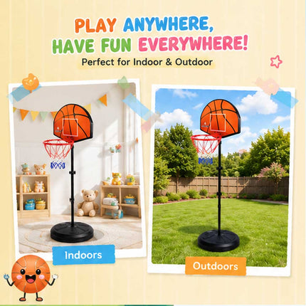 2 in 1 Kids Basketball Hoop & Magnetic Dart Board Set Adjustable Height Indoor