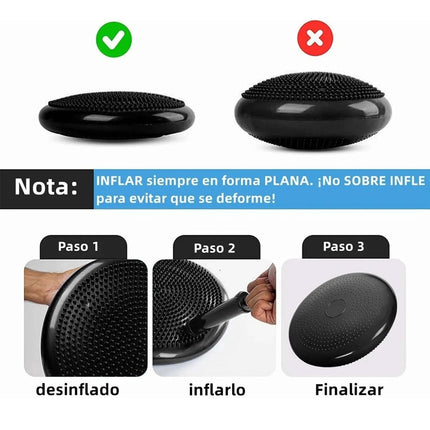 33CM Wobble Balance Cushion Board Inflatable Stability Yoga Core Disc With Pump