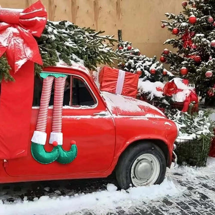 Christmas Santa Claus Elf Legs for Car Boot Hanging Decoration Vehicle