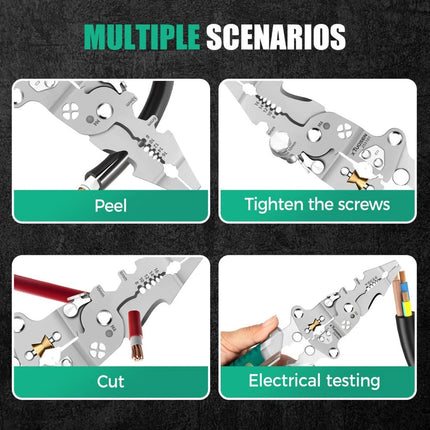 8-In-1 Wire Stripper with Voltage Tester Versatile Wire Stripping Pliers Tools