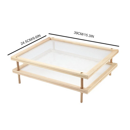 Stackable Wooden Pasta Herb Drying Rack Plant Drying Net Food-Dryer Mesh Holder