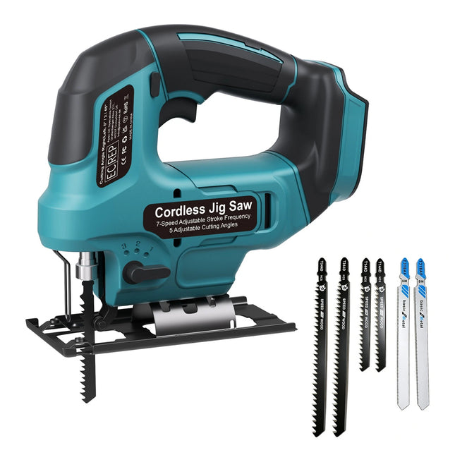 Brushless Cordless Jigsaw Woodworking Cutting Tool Compatible with Makita 18V Battery