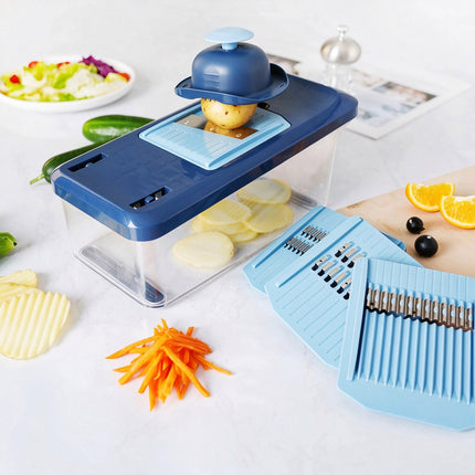 6-IN-1 Multi-function Vegetable & Fruit Dicer Chopper Slicer with Container & Hand Guard