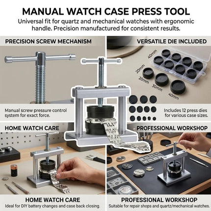 Watch Press Tool Set Watch Press Set Back Case Closer with 18 Molds Watch