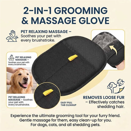 2 Pcs Pet Grooming Gloves Static Dedusting Brush Pet Hair Remover Brush Removing