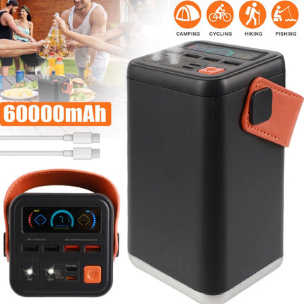60000mAh Bank Power 36W PD QC Fast Charging for phone Outdoor Camping Power Supp