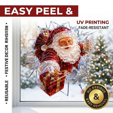 New Santa Claus Christmas Window Glass Sticker Decal Mural Home Decoration Wall Stickers