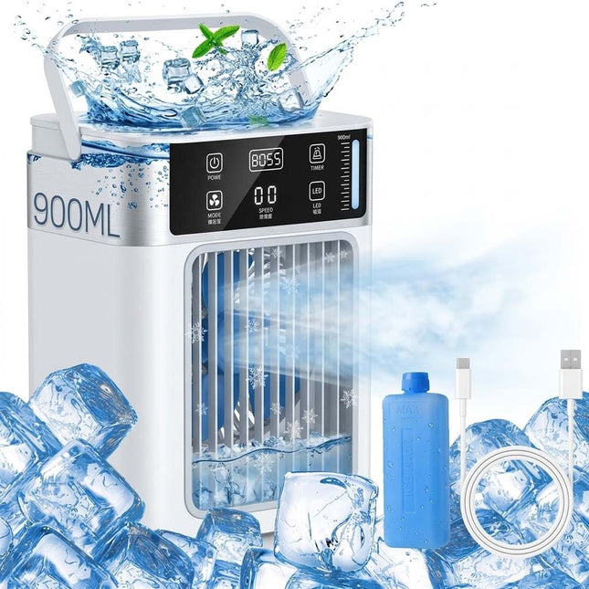 Evaporative Air Cooler Conditioner Portable Cooling Fan 6L Humidifier LED Light