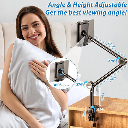 Long Arm Tablet Stand Lazy Bed Phone Holder Desk Mount For iPad iPhone Samsung