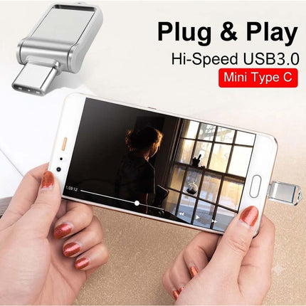 128GB USB 3.0 Type C Memory Stick Otg Flash Drive for Android Samsung Silver