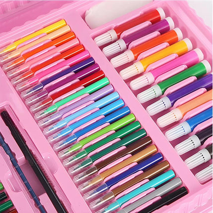 208PCS   Art Set Box Case Paint Draw Drawing Colour Pencils Pastels Gift Kit