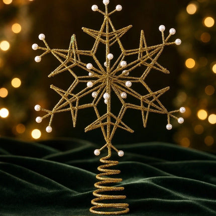 Shimmering Christmas Topper Decor Christmas Tree Top Star Home Decorations
