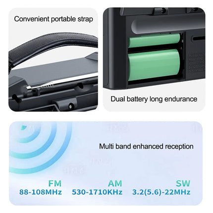 1200mAh Wind Up Solar Radio Emergency FM/AM USB Charger Led Torch