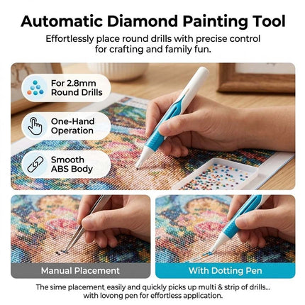 3Pcs Automatic Diamond Paint-ing Bead Dispenser, Diamond Art Tools Pen No Wax Needed