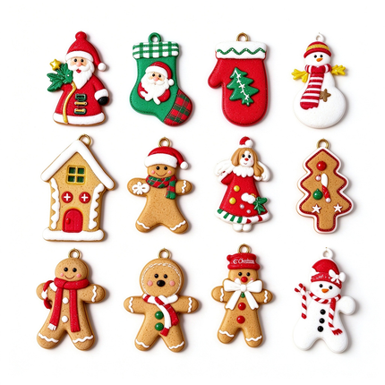 12Pcs Gingerbread Man Gift Tree Decor Christmas Tree Hanging Pendant Ornament
