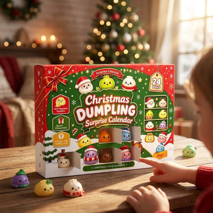 2026 Christmas Advent Calendar - 24 Days Squishy Toy Set & Dumpling Surprises, Festive Xmas Gift