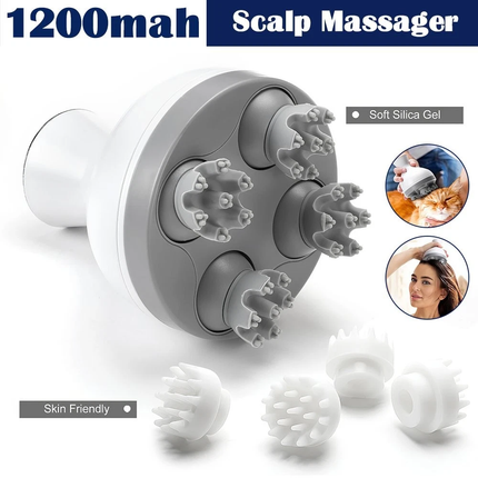 4 Heads Scalp Massager Electric Head Massage Muscle Relaxation Portable Massager