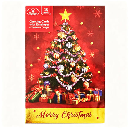 40pk Christmas Cards Greeting Cards & Envelops 4 Traditional Design Xmas Card