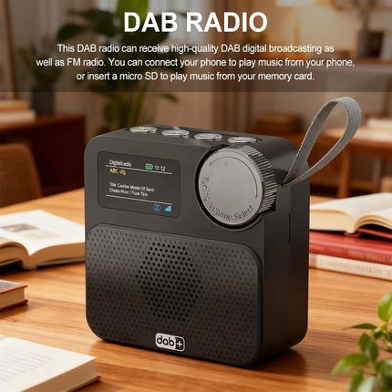 Portable Digital DAB+FM Radio & Bluetooth 5.3 Broadcasting Player Rechargeable