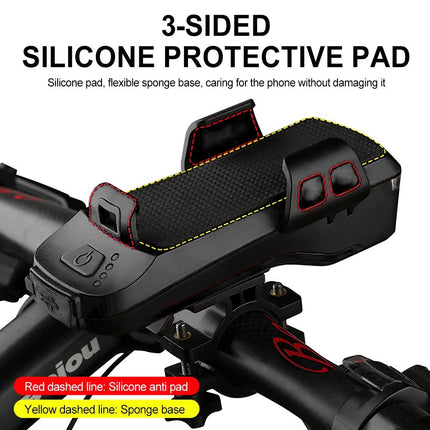 LED 4 In 1 Horn LED Bike Headlight Lamp Horn Power USB Rechargeable 3 Mode